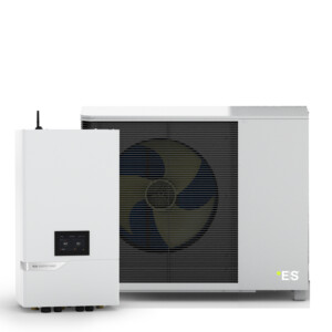 ES-R290-M12 propános hőszivattyú kültéri egység és Hydro Box ES MHB kültéri egység