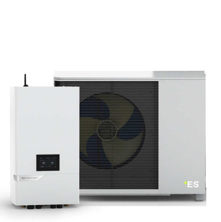 ES-R290-M12 propános hőszivattyú kültéri egység és Hydro Box ES MHB kültéri egység