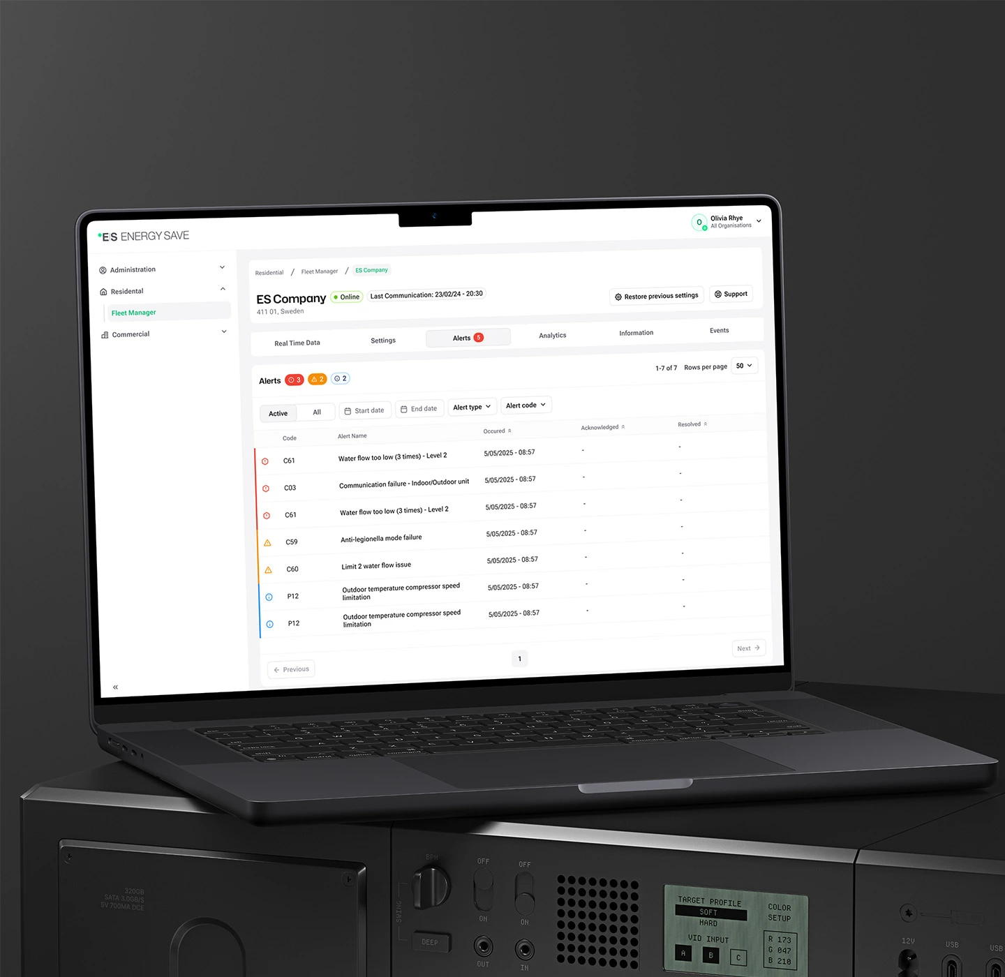 ES Fleet Manager - Digitális platform és hőszivattyú távfelügyelet